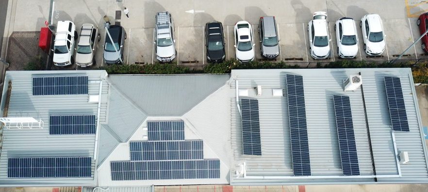 Large solar panel installation