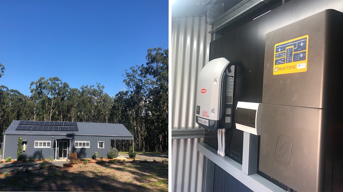 An off-grid solar install at Conjola NSW